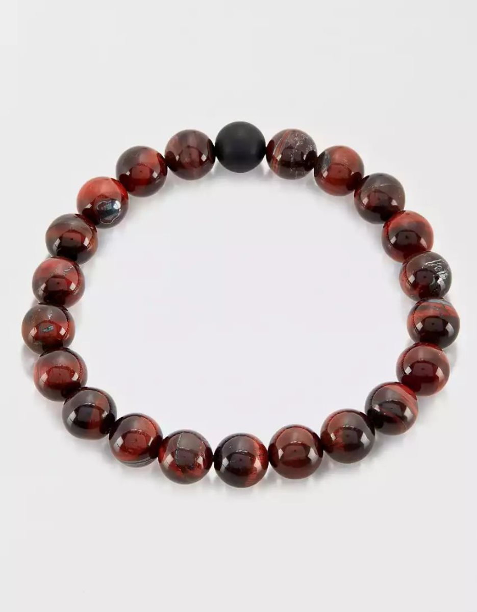 Bijoux American Eagle Natural Stone Beaded Bracelet Marron Homme | WBJ-64651193